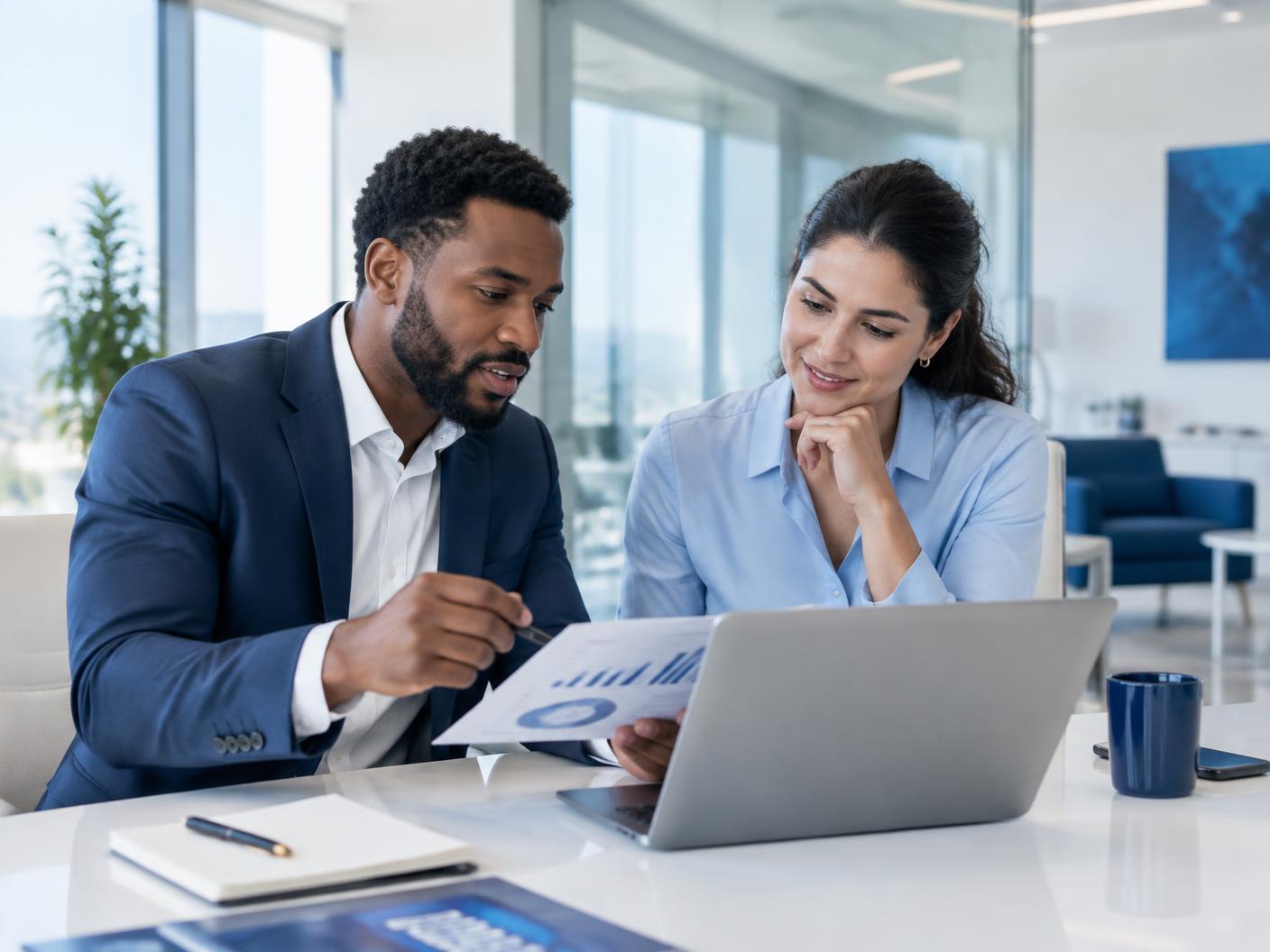 Financial advisor reviewing a funding plan with a client